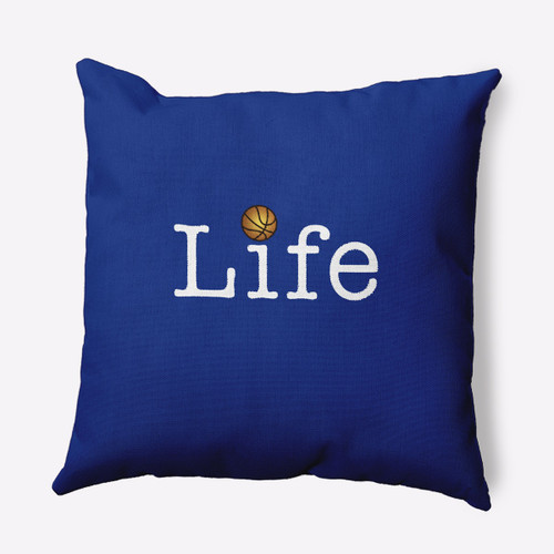 Life Outdoor Throw Pillow - 18" - Blue and White - IMAGE 1