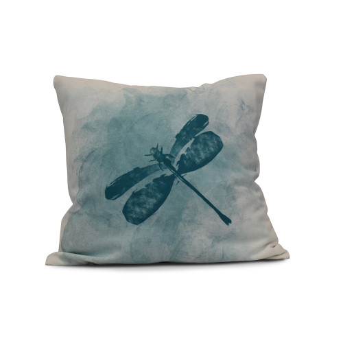 Dragonfly Outdoor Throw Pillow - 16" - Blue and Gray - IMAGE 1