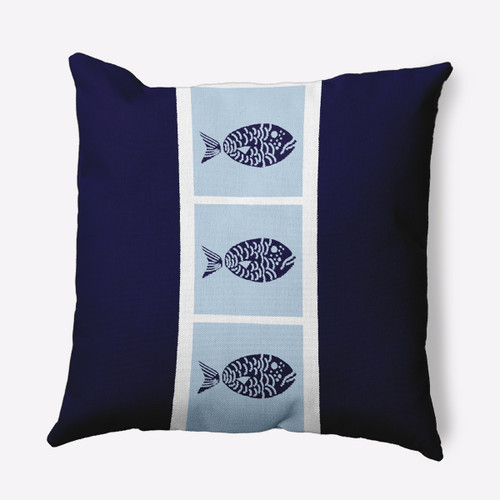 20" x 20" Blue Fish Chips Outdoor Throw Pillow - IMAGE 1