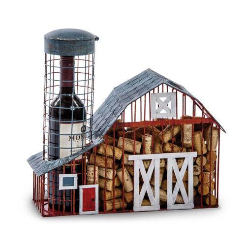 14.5" Gray and Red Farm House Cork Caddy - IMAGE 1