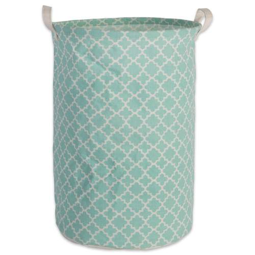 20" Pale Green Cylindrical Laundry Hamper - IMAGE 1