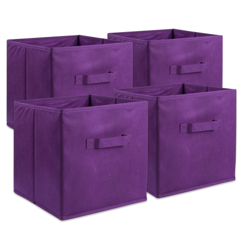 Set of 4 Purple Cube Storage Bin 11" - IMAGE 1