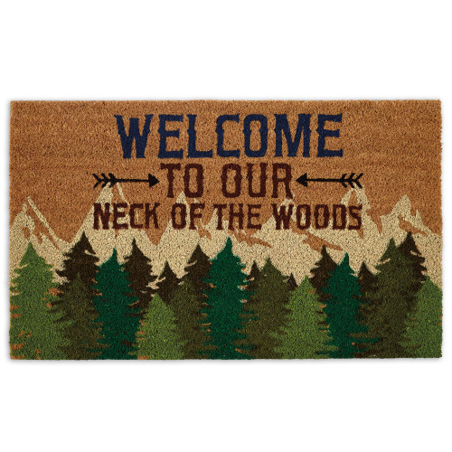 30" Beige "WELCOME TO OUR NECK OF THE WOODS"    Doormat - IMAGE 1