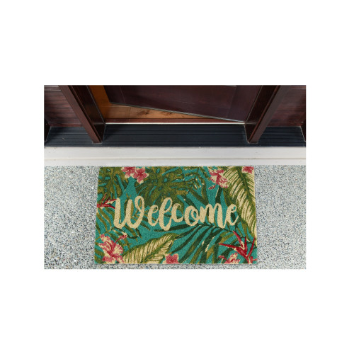 Tropical Themed Welcome Rectangular Doormat - 18" x 30" - IMAGE 1