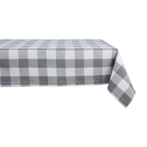 120" Gray and White Checkered Tablecloth - IMAGE 1