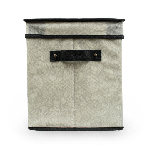 8" Gray and Black Dish Storage Bin - IMAGE 1