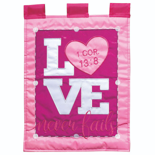 Double Applique Valentine's Day Outdoor Garden Flag - 18" x 13" - IMAGE 1
