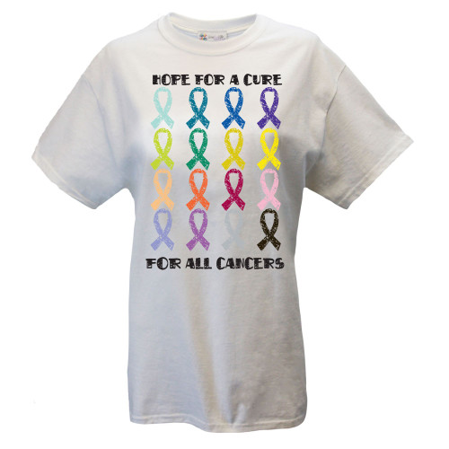 White Ribbons Printed Women's Adult Short Sleeve T-Shirt - Extra Large - IMAGE 1