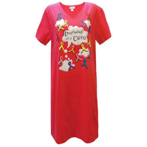 Red Cancer Awareness Women's Adult Sleep Shirt - Extra Large - IMAGE 1
