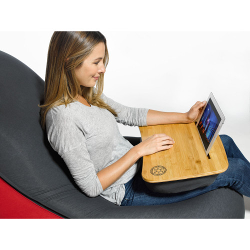 Set of 5 Charcoal Gray Star Wars-Themed Bamboo Laptop Tray with Pillow 18.5" - IMAGE 1