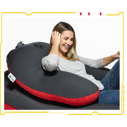 33" Red and Black Star Wars-themed Lumbar and Back Support Pillow - IMAGE 1