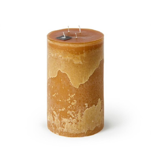 11.75" Honey Brown Outdoor Pillar 4-Wick Super Candle - IMAGE 1