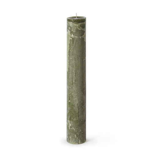 17.75" Dark Green Large Decorative Pillar Candle - IMAGE 1