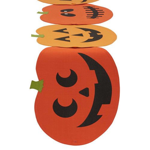 Set of 4 Orange Jack-O-Lantern Halloween Placemat and Table Runner in 1 60" - IMAGE 1