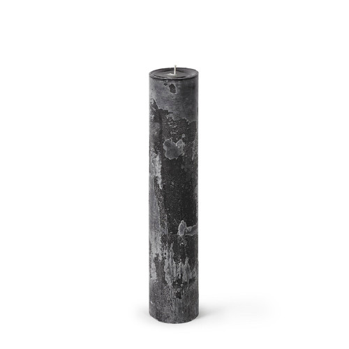 13.75" Black Cylindrical Medium Pillar Wax Candle - IMAGE 1