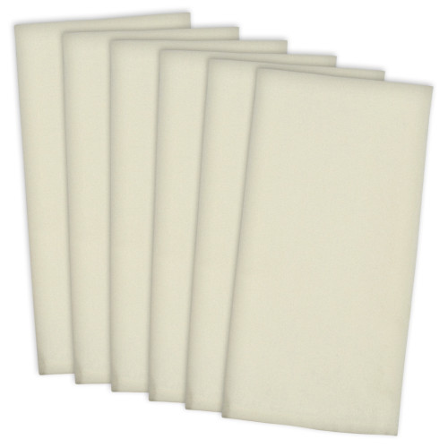 Natural Flat Woven Cotton Kitchen Dish Towels - 28" - Ivory - Set of 6 - IMAGE 1