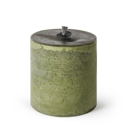 11.75" Dark Green Outdoor Pillar Super Candle - IMAGE 1