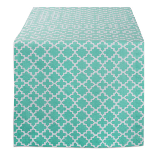 72" Aqua Blue Lattice Table Runner - IMAGE 1