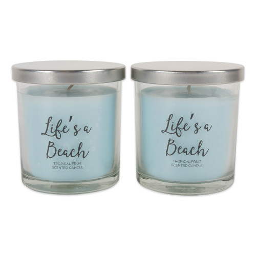 Set of 2 Tropical Fruit Scent Single-Wick Candle 3.5" - IMAGE 1