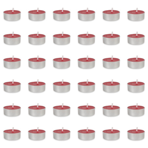 Set of 36 Red, Gray, and White Fresh Fruit Sorbet Scented Tealight Candle, 1.5" - IMAGE 1