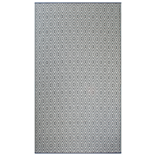 4' x 6' Gray and White Rectangular with Diamond Design Outdoor Rug - IMAGE 1