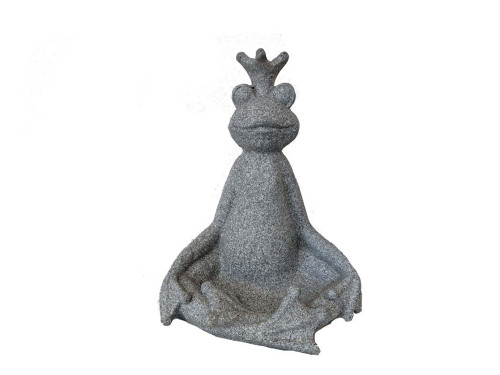 18.25" Frog Prince With A Crown Outdoor Garden Statue - IMAGE 1