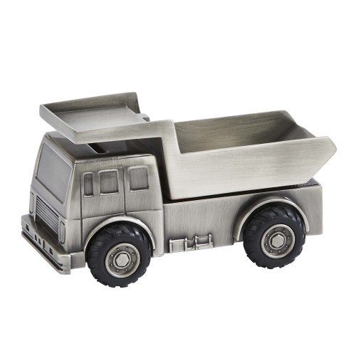 5" Silver Stainless Steel Dump Truck Design Coin Bank - IMAGE 1