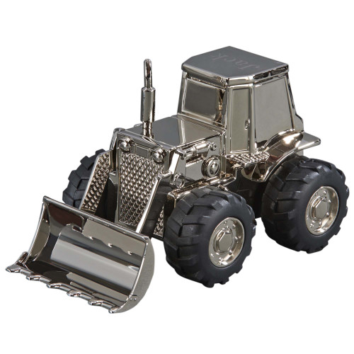 5.5" Silver Stainless Steel Front Loader Design Coin Bank - IMAGE 1