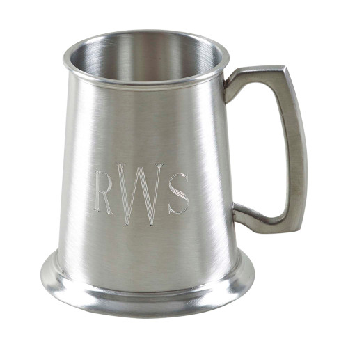 4.5" Classic Polished Satin Silver Pint Tankard - IMAGE 1