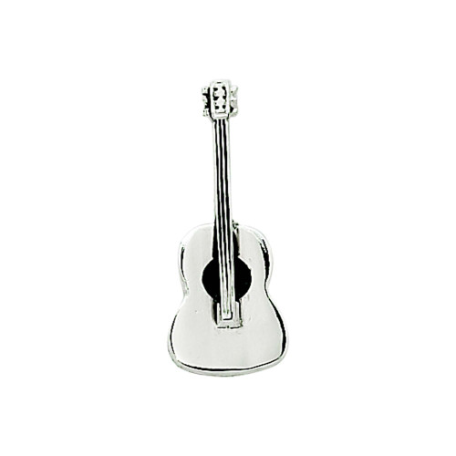 1.25" x .50" Silver-Plated Peel & Press Guitar Icon - IMAGE 1