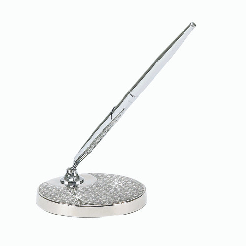 6" Silver Pen Holder With Pen - IMAGE 1