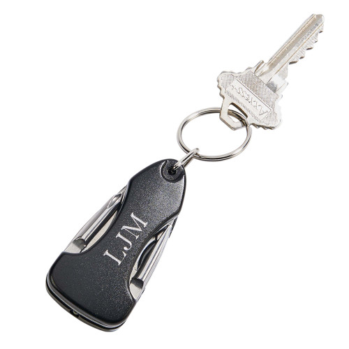 3.5" Black Stainless Steel Key Chain with Multi Tools - IMAGE 1