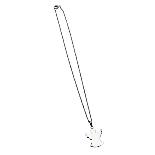 1 1/8" Stainless Steel Angel-Shaped Necklace Chain Pendant - IMAGE 1