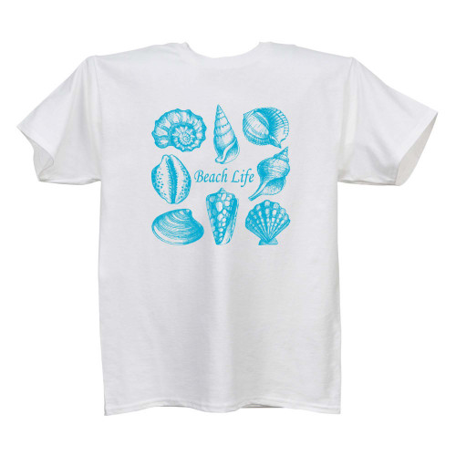 36" White Sea Shells Design Classic T-Shirt - IMAGE 1