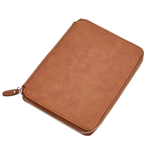 9" Caramel Leatherette Rectangular Zippered Case - IMAGE 1