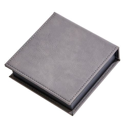 4.75" Gray Leatherette Square Box - IMAGE 1