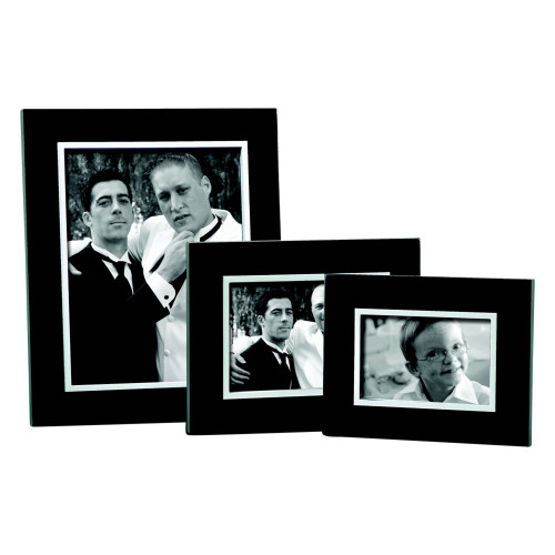 7" Black Photo Frame With Silver Inner Trim - IMAGE 1