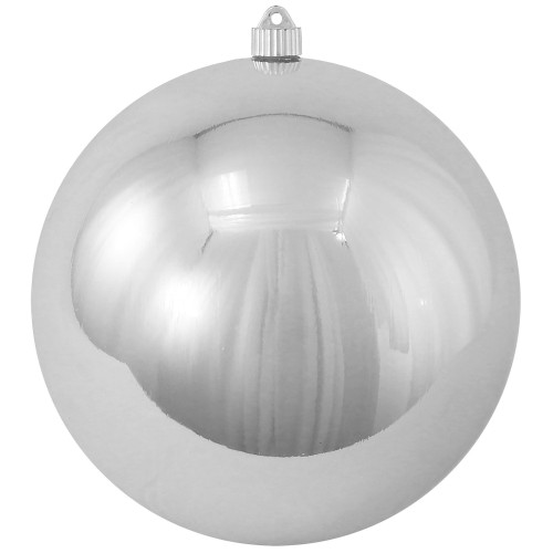 Shiny Silver Shatterproof Christmas Ball Ornament 12" (300mm) - IMAGE 1