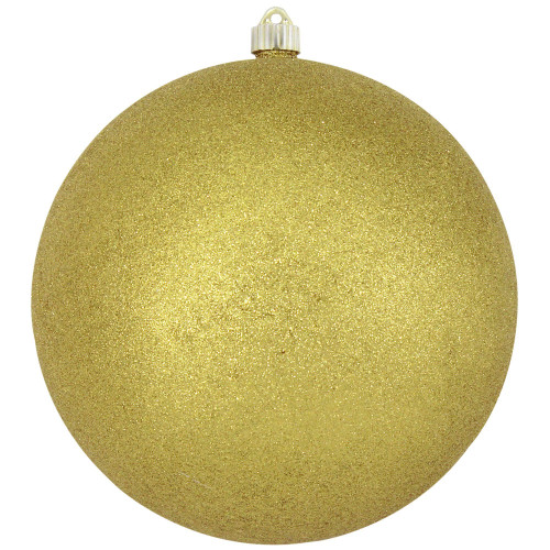 Gold Shatterproof Glitter Christmas Ball Ornament 10" (250mm) - IMAGE 1