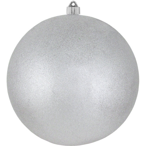 Silver Shatterproof Glitter Christmas Ball Ornament 10" (250mm) - IMAGE 1