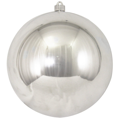 Shatterproof Shiny Christmas Ball Ornament - 10" (250mm) - Silver - IMAGE 1
