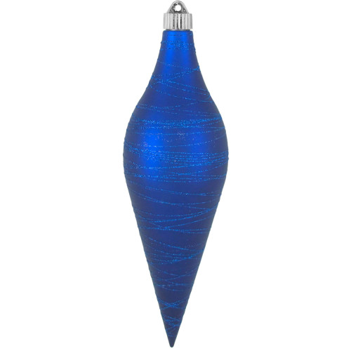 Regal Blue Shatterproof Christmas Long Drop Ornament 12.5" (320mm) - IMAGE 1