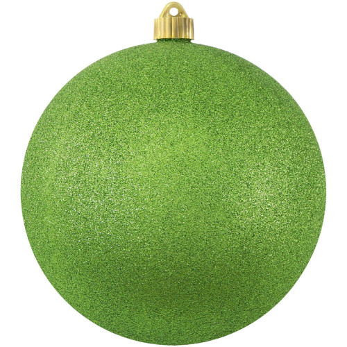 Lime Green Shatterproof Glitter Christmas Ball Ornament 8" (200mm) - IMAGE 1