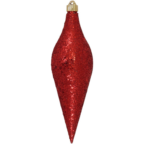 Red and Gold Shatterproof Christmas Long Drop Ornament 12.5" (320mm) - IMAGE 1