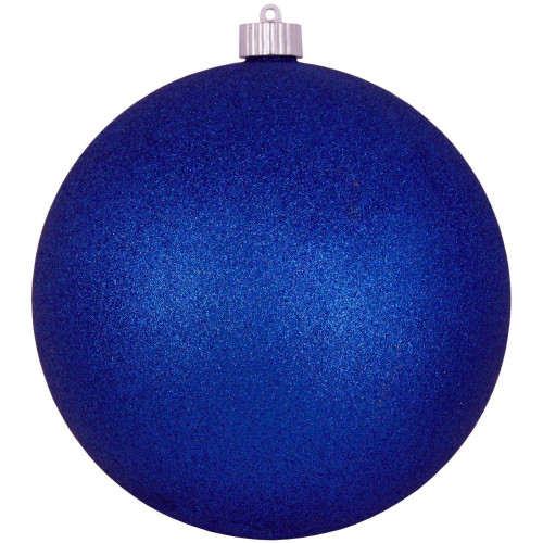 Royal Blue Shatterproof Glitter Christmas Ball Ornament 8" (200mm) - IMAGE 1