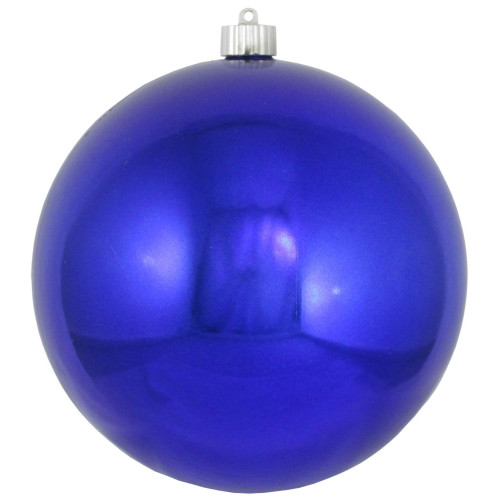 Azure Blue Shatterproof Shiny Christmas Ball Ornament 8" (200mm) - IMAGE 1