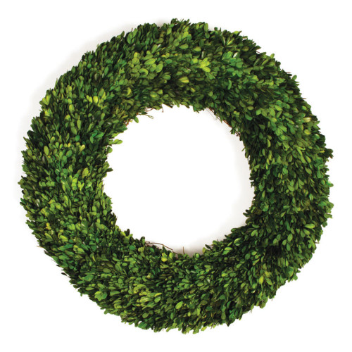 Natural Fiber Artificial Boxwood Christmas Wreath - 30-Inch, Unlit - IMAGE 1