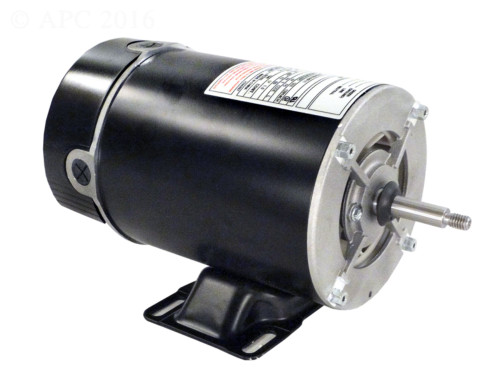 0.75 HP Black and Silver Single Speed Round Flange Pool Motor - IMAGE 1