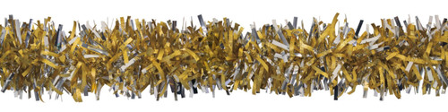 25' Gold and Silver Embossed Contemporary Decorative Party Twist Garland - IMAGE 1