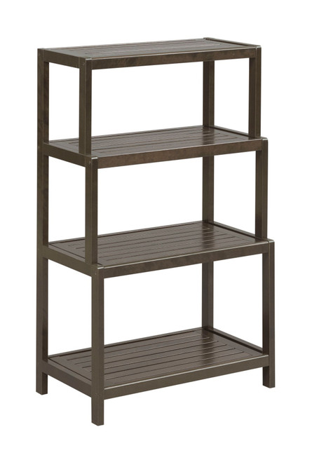 37" Coffee Brown 4-Tier Step Back Multipurpose Shelf - IMAGE 1